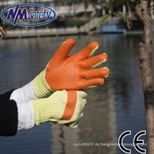 NMsafey orange Gummi / Latex Handschuhe lose natürliche Polycotton Sicherheitshandschuhe